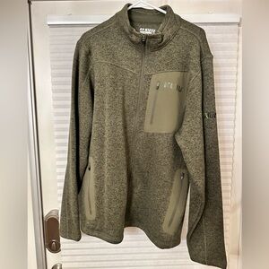 KUIU Ash Olive Heather Basecamp Full Zip Sweater